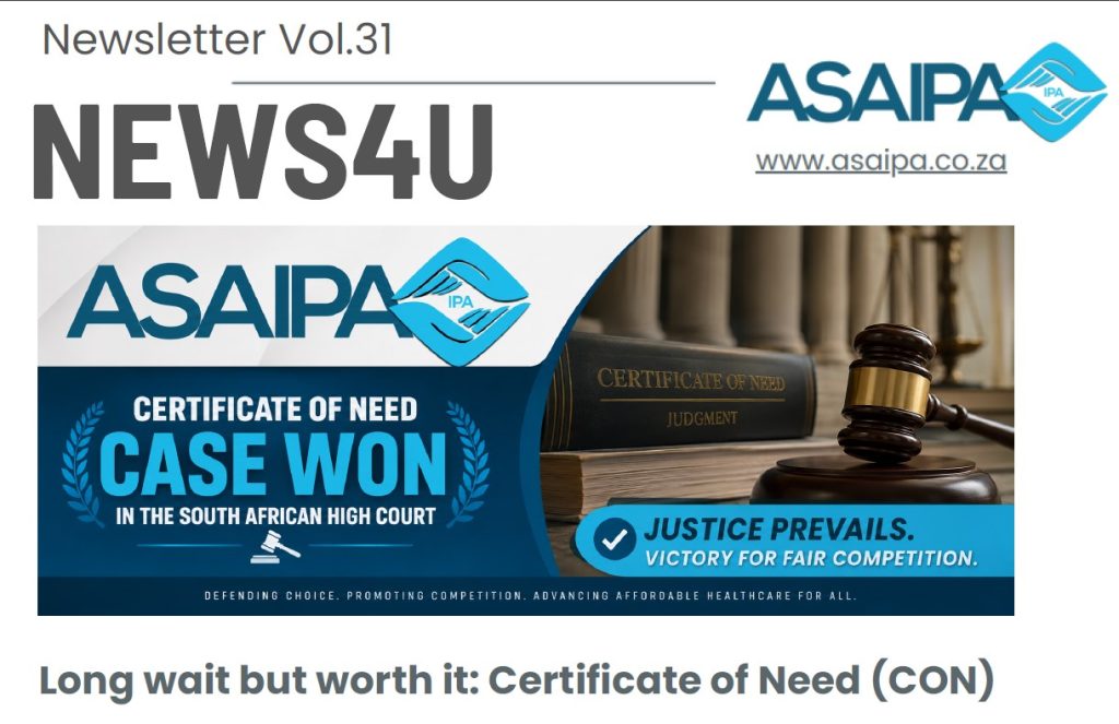 Certificate of need Case won in South African high court